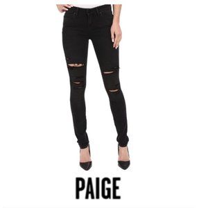 Paige Verdugo Ultra Skinny Distressed Black Jeans